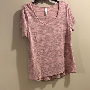 LuLaRoe Heathered Pink Short Sleeve Tee
